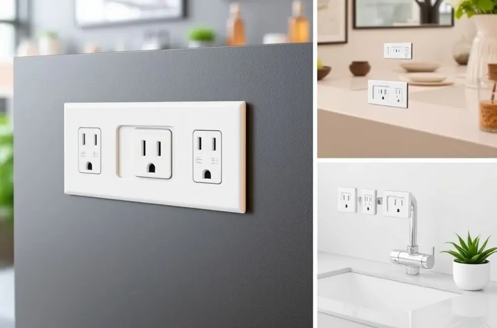 Decoração moderna com tomadas de superfície adequadas