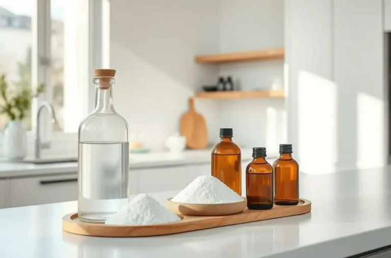 Casa limpa usando soluções naturais de limpeza.