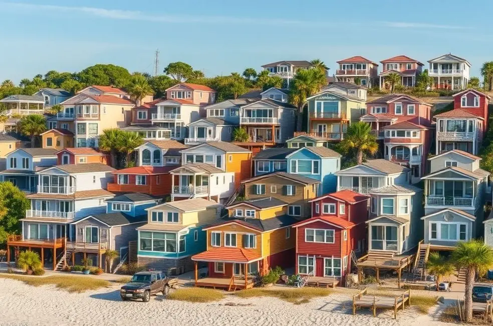 Colagem de casas compactas no Litoral de SC
