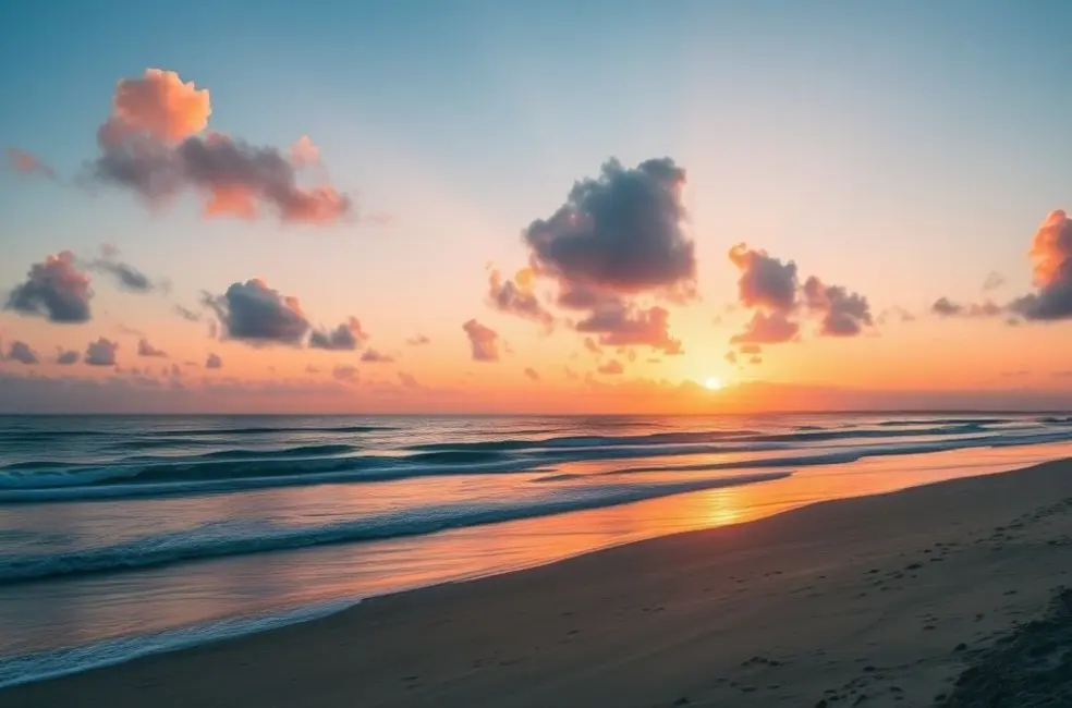 Praia de SC ao pôr do sol