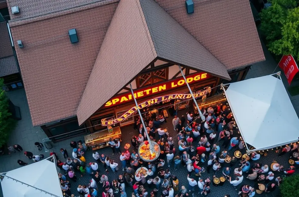 Vista aérea do Camarote Spaten na Oktoberfest